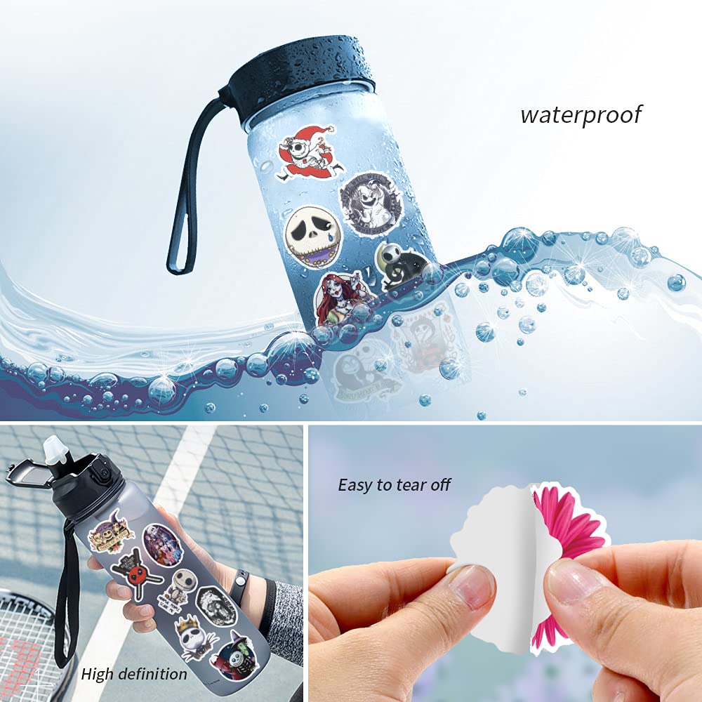 Nightmare Before Christmas Stickers Pack - 103PCS Halloween Anime Vinyl Decals | Waterproof Cute Stickers for Teens & Adults | Perfect for Laptop, iPad, Phone, Guitar & Luggage Decoration | Great Gift Idea for Halloween & Christmas