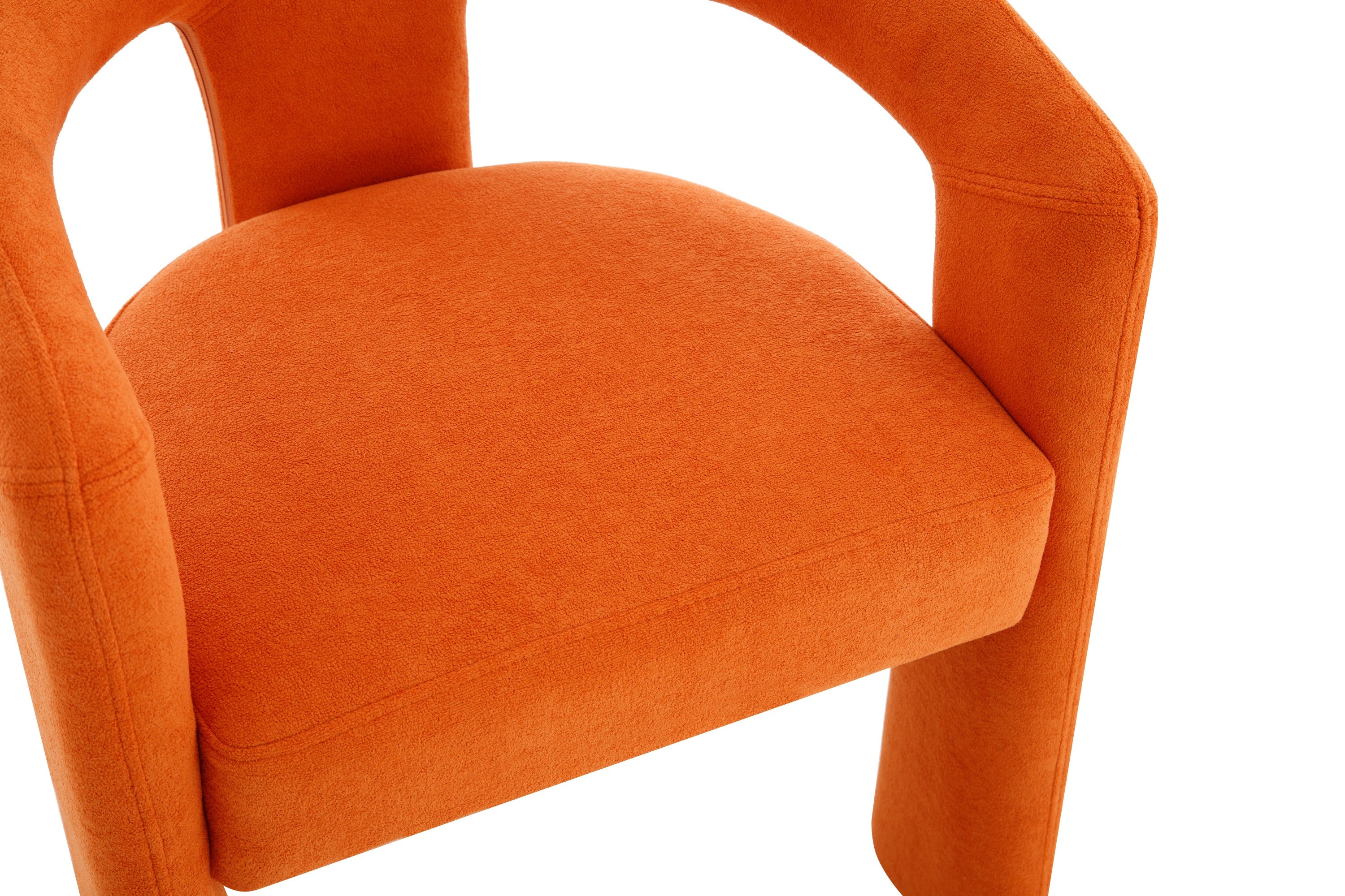 Modern Orange Dining Chairs Set of 2 - Mid Century Style Kitchen Chairs with Wooden Legs - Perfect for Small Spaces, Breakfast Nook & Apartment Dining