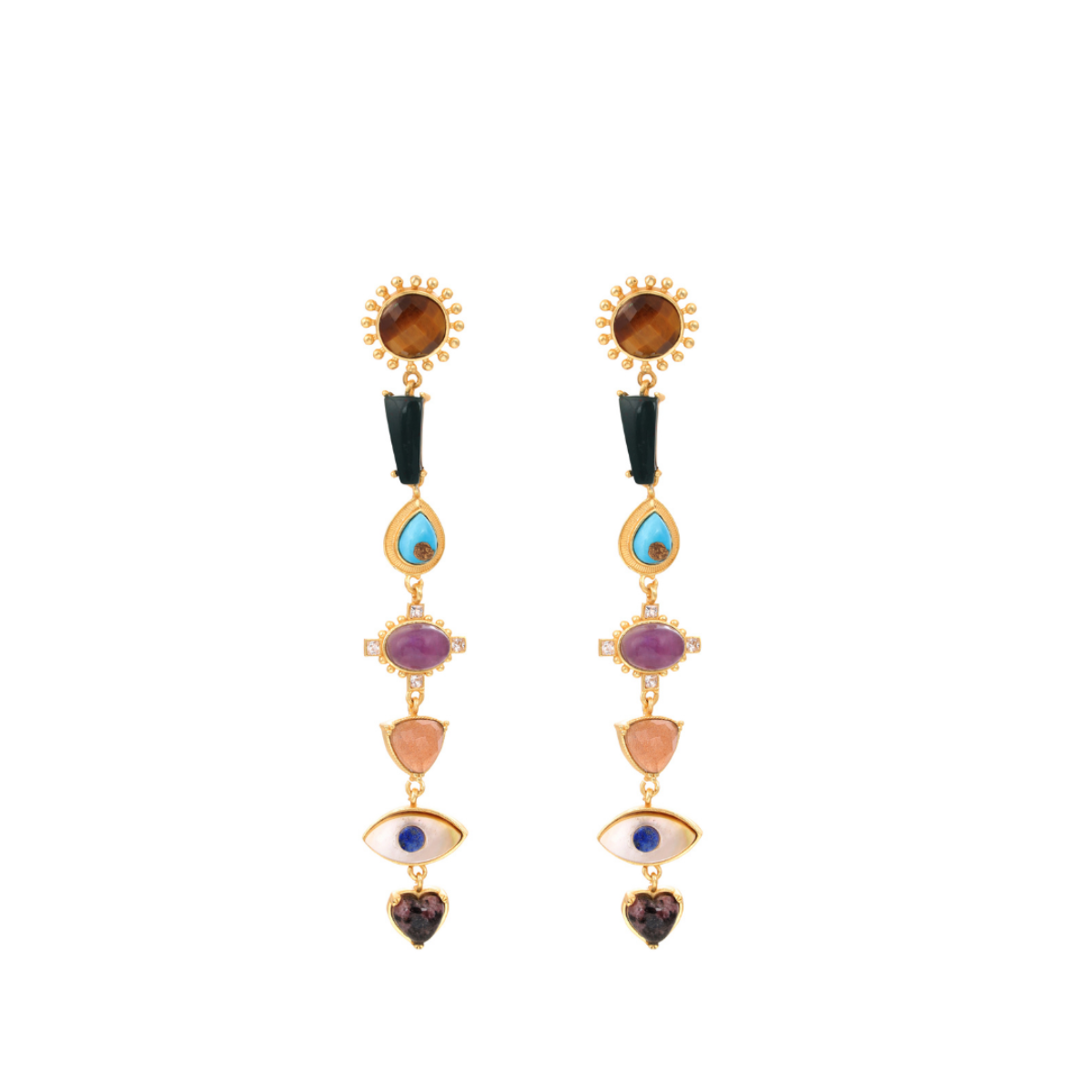 Chakra Healing Statement Earrings & Necklace Set - Spiritual Jewelry for Meditation, Yoga & Energy Balancing