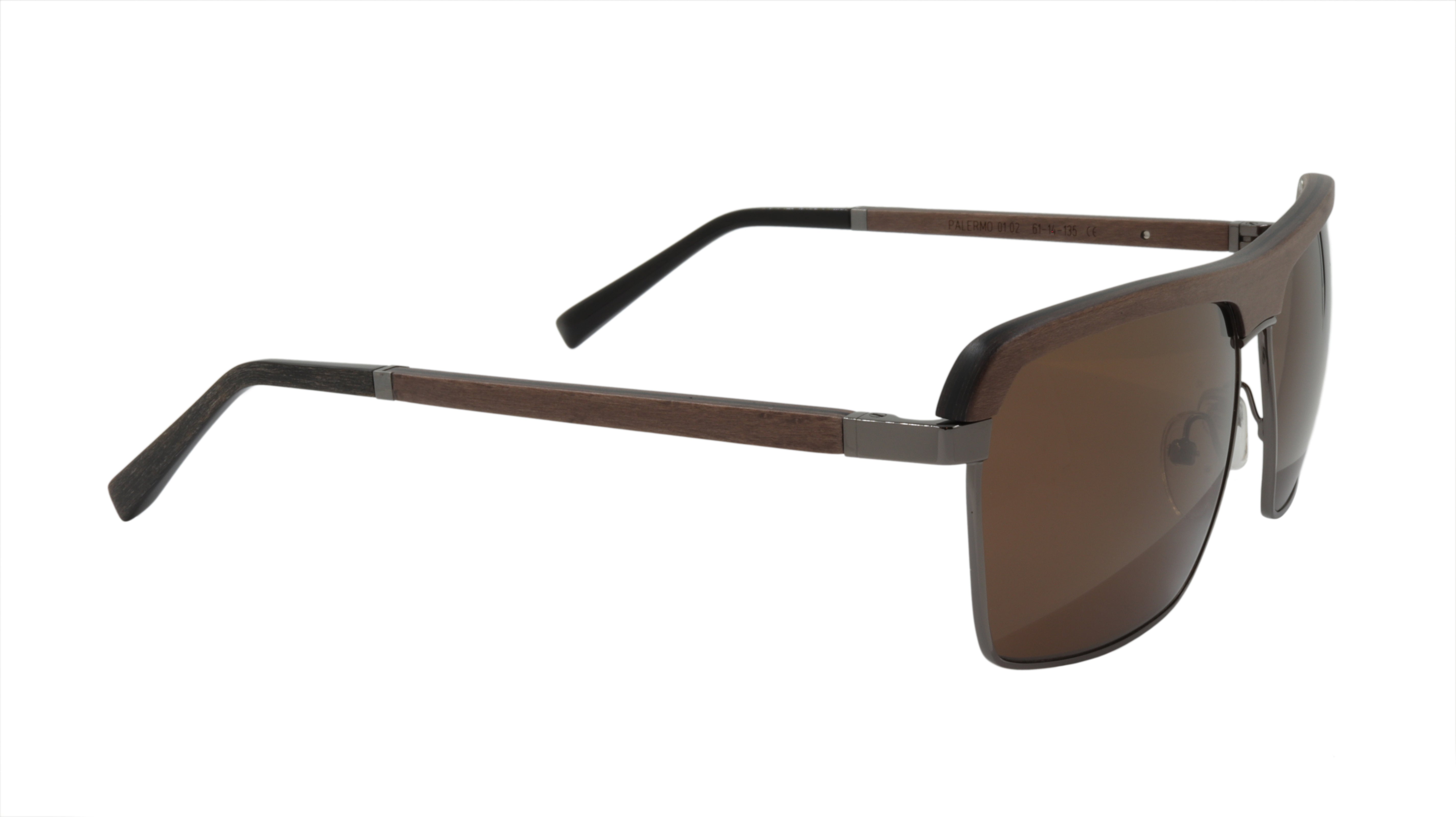 Premium GOLD & WOOD Sunglasses - Brown Wood & Gun Metal Black Frame - Stylish UV Protection Shades for Outdoor Activities & Fashion