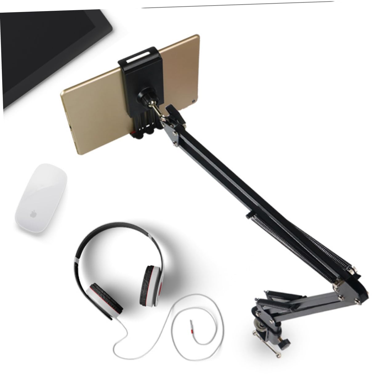 Universal Phone and Tablet Holder - Adjustable Gooseneck Stand with Sturdy Clamp for Desk, Bed, Car - Compatible with iPhone, Samsung, iPad (Ideal for Watching Videos, Gaming, Video Calls)