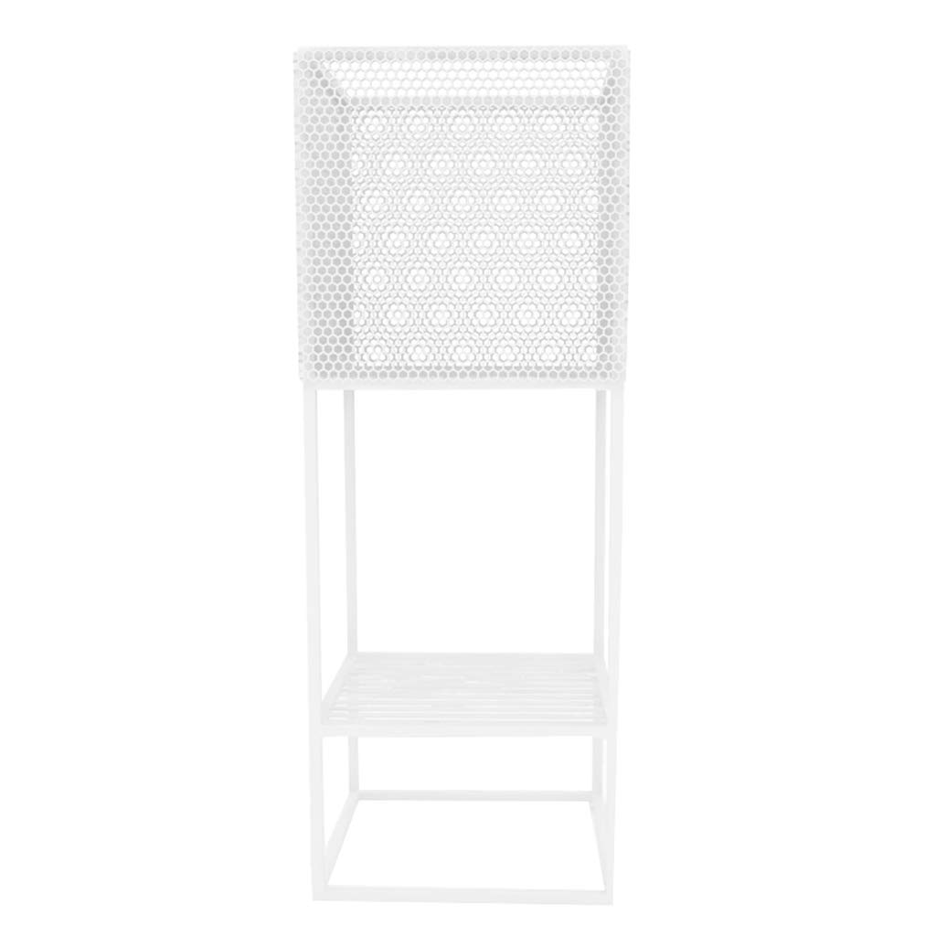 European Style Wrought Iron Flower Stand - Elegant TV Stand, Balcony & Bedroom Decor - White Plant Holder for Home & Garden Decorations | Perfect for Indoor Plants, Living Room Accents & Patio Arrangements