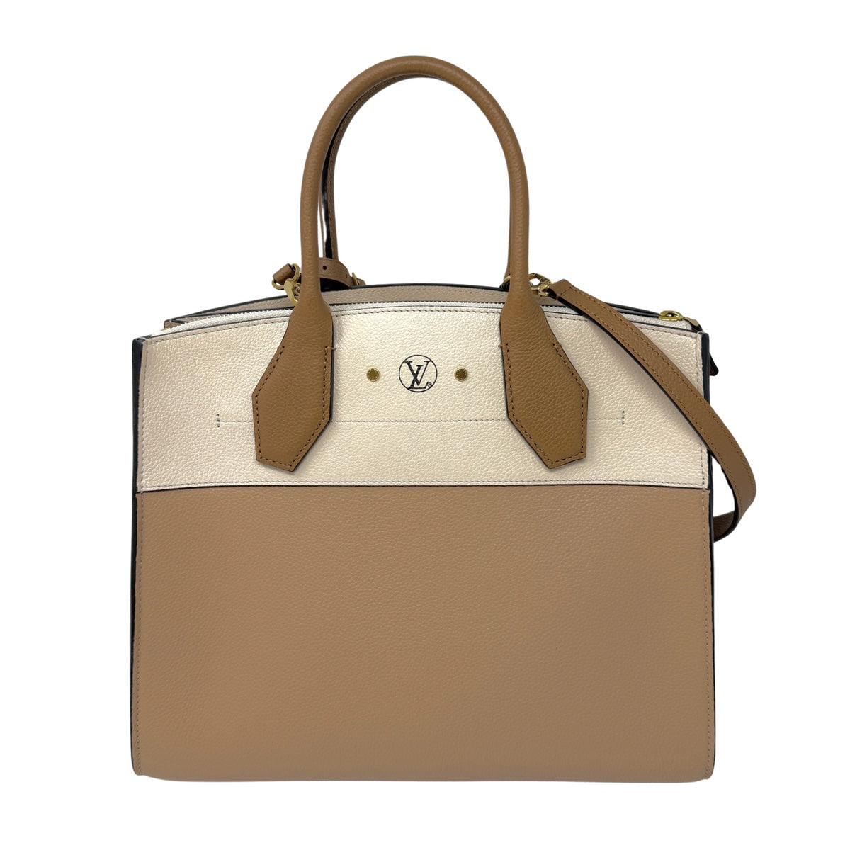 Authentic Louis Vuitton Bi-Color City Steamer MM Handbag 2018 Collection - Luxury Leather Tote for Women, Perfect for Work, Travel & Everyday Use