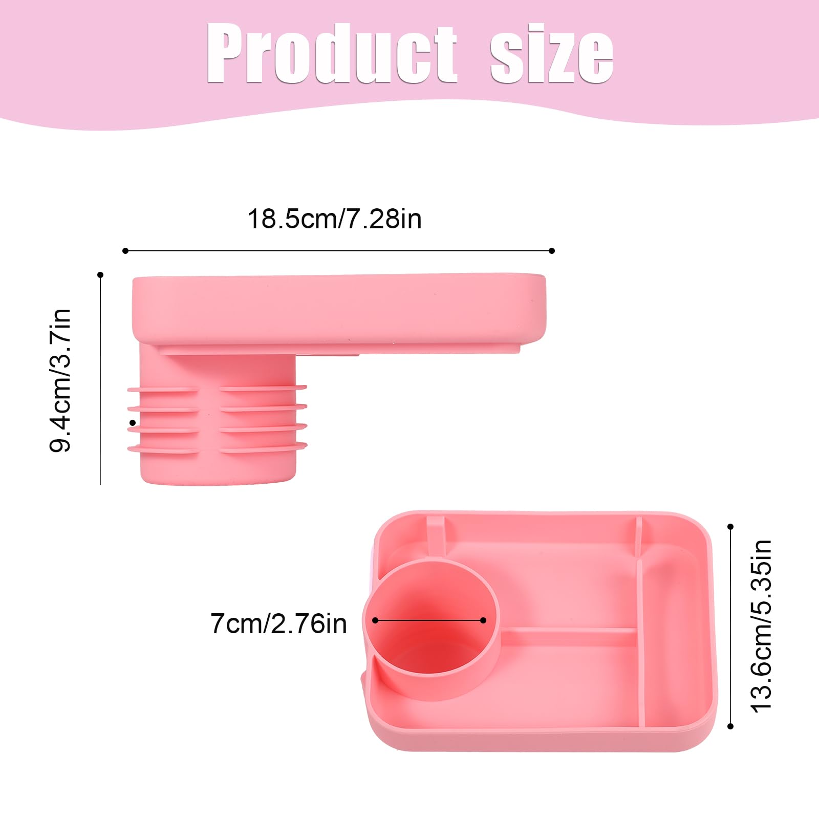 360° Rotating Silicone Snack Tray for Kids Car Seat - Pink | Travel & Cinema Use