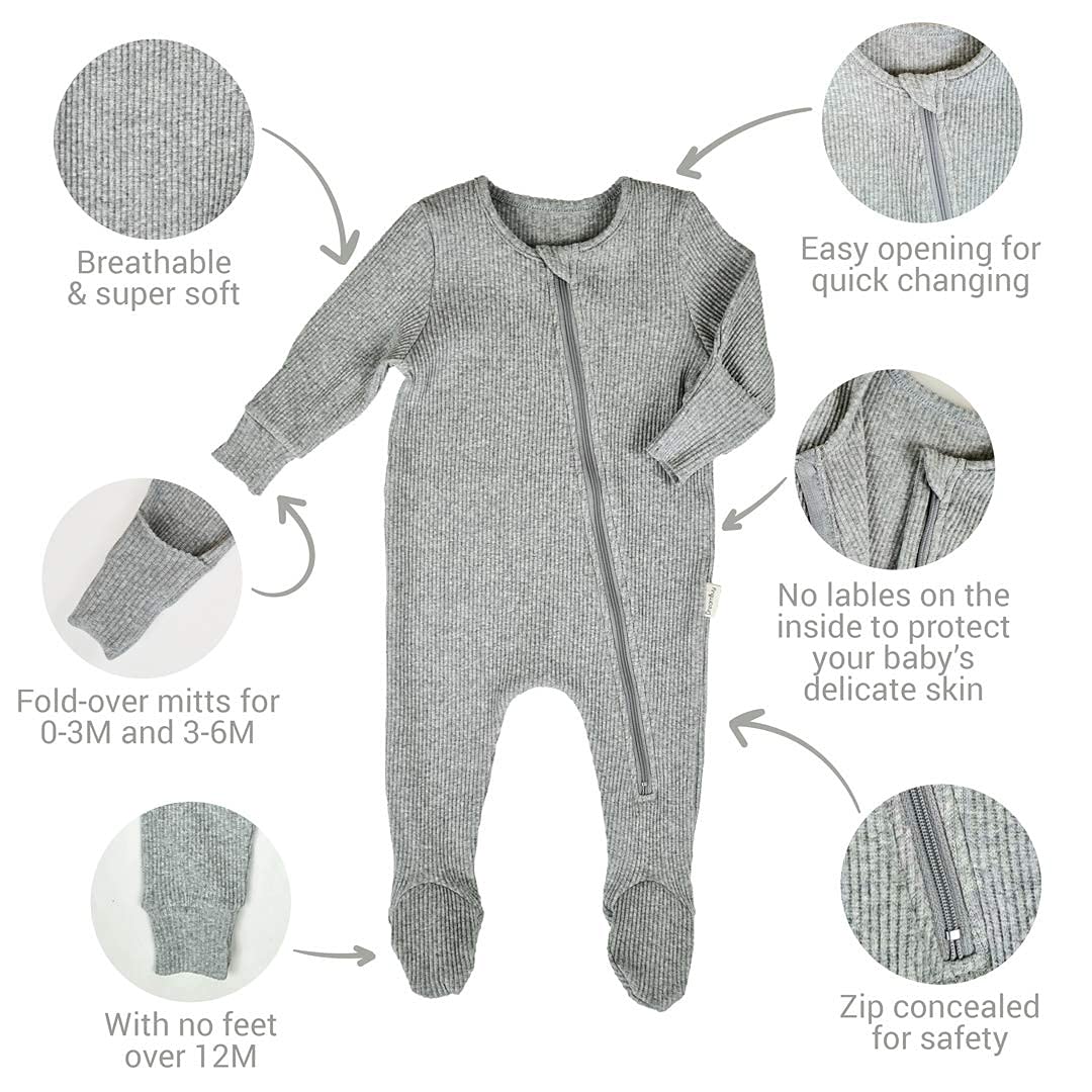 Personalized Baby Zip Sleepsuit - Custom Newborn Essentials for Boys & Girls | Perfect Baby Shower Gift & Everyday Wear (0-3 Months)