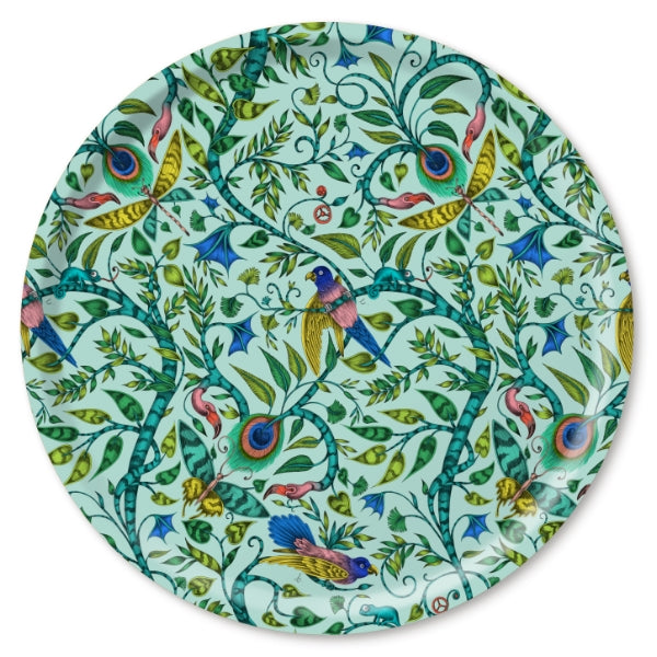 Jamida Rousseau Decorative Tray - Handcrafted Turquoise Serving Tray for Coffee Table, Dining & Home Decor | Perfect for Entertaining, Gift Giving & Organization