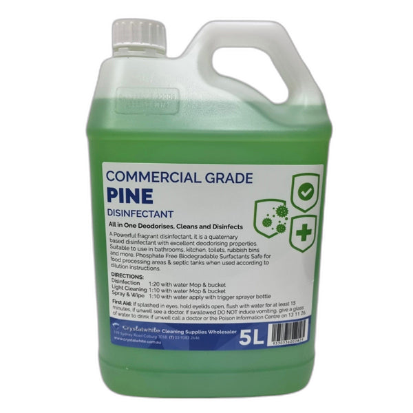 Crystalwhite Pine Commercial Grade Disinfectant - EPA Approved for Hospitals, Schools & Offices - Kills 99.9% Germs & Viruses - Ideal for High-Touch Surfaces & Public Spaces