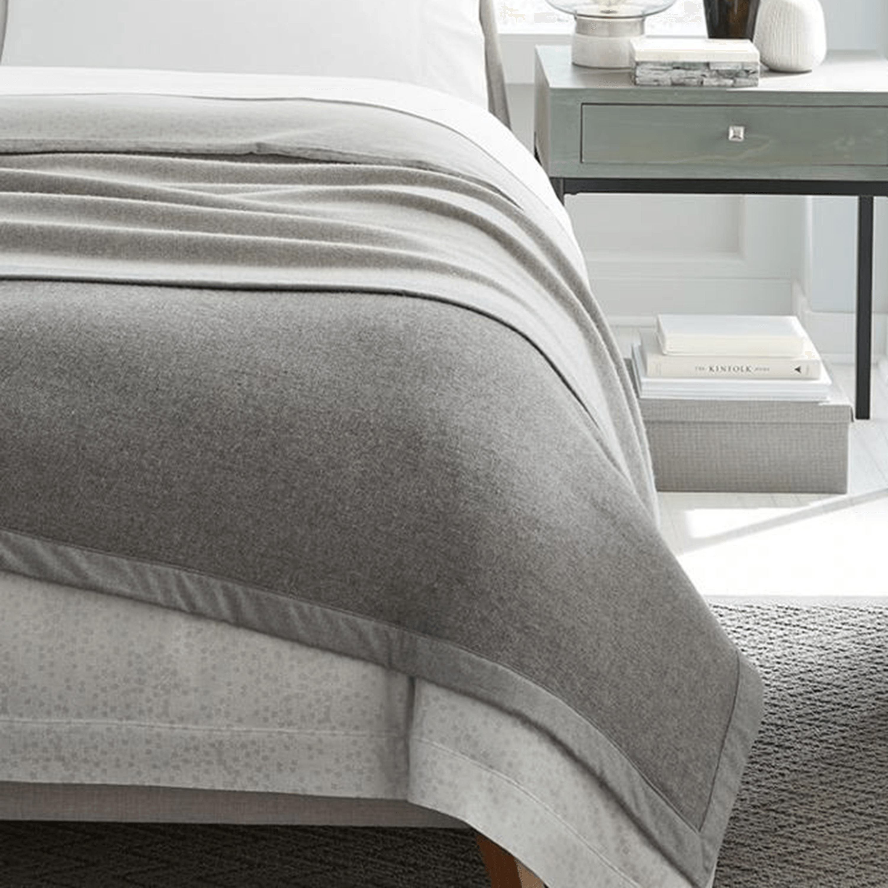 Premium Soft Grey & Light Grey Nerino Blanket - Cozy & Warm for Bed, Couch, and Travel - Perfect for Home, Office, and Gifts
