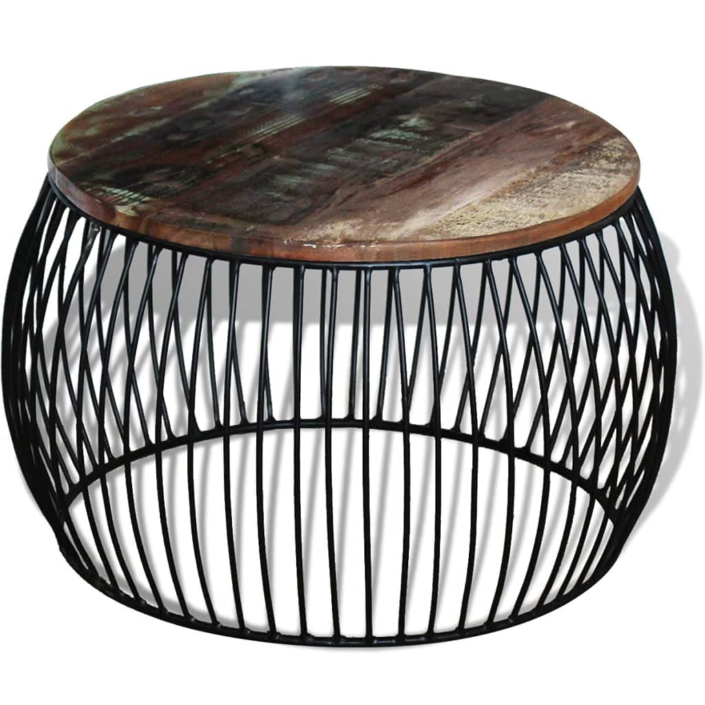 Round Solid Reclaimed Wood Coffee Table - 26.8