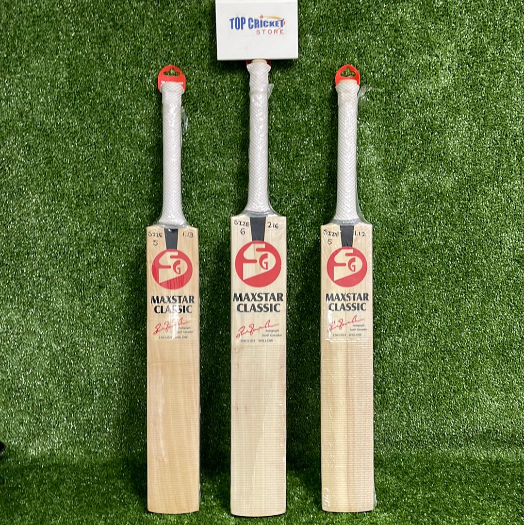 SG Maxstar Classic English Willow Junior Cricket Bat - Lightweight & Durable for Youth Cricket Training & Matches - Perfect for Practice, Games & Tournaments