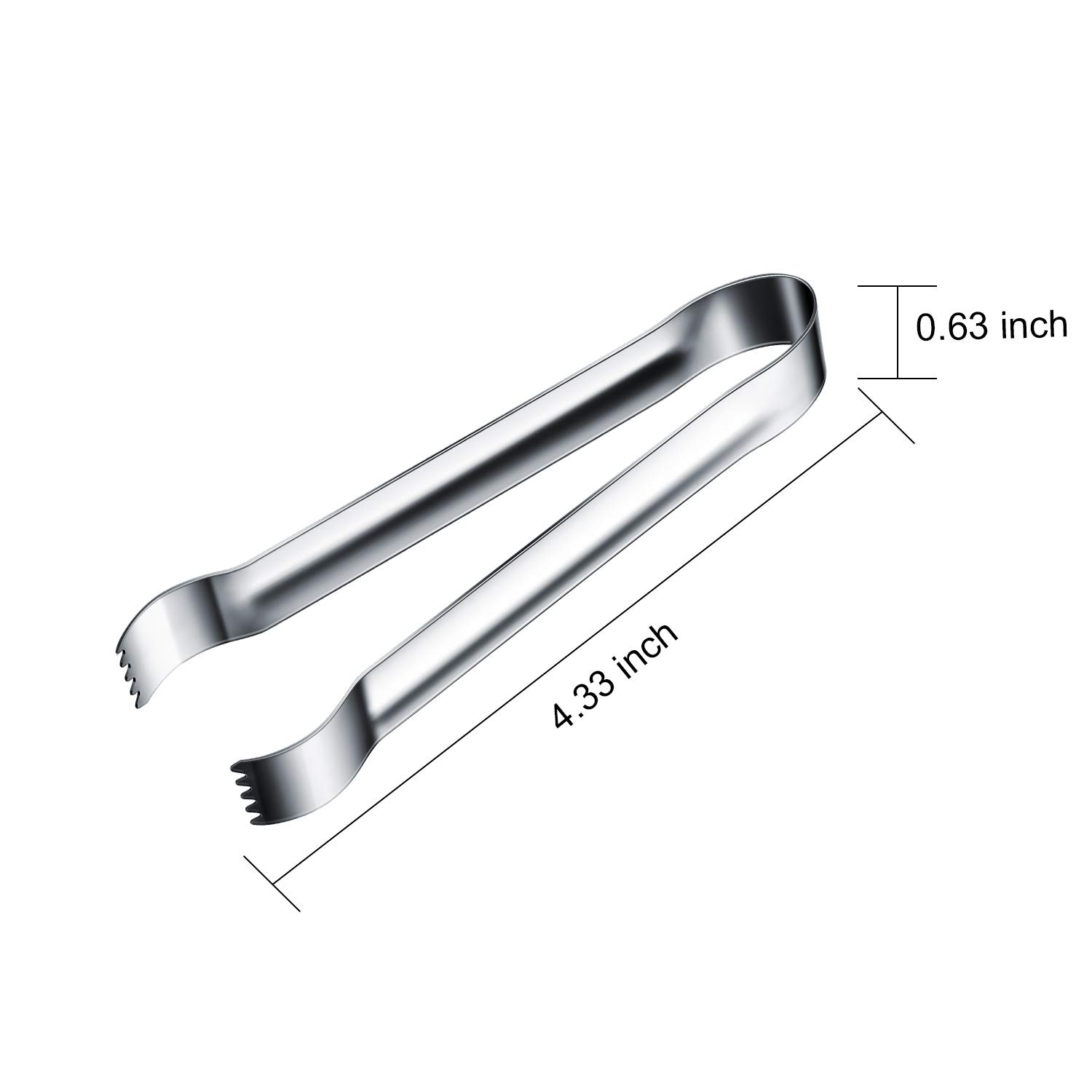 12-Piece Stainless Steel Sugar Ice Tongs - Mini Serving Tongs for Appetizers, Tea Parties, Coffee Bars & Kitchen Use (Silver Curved Tip) - Perfect for Cocktails, Desserts, and Small Food Serving