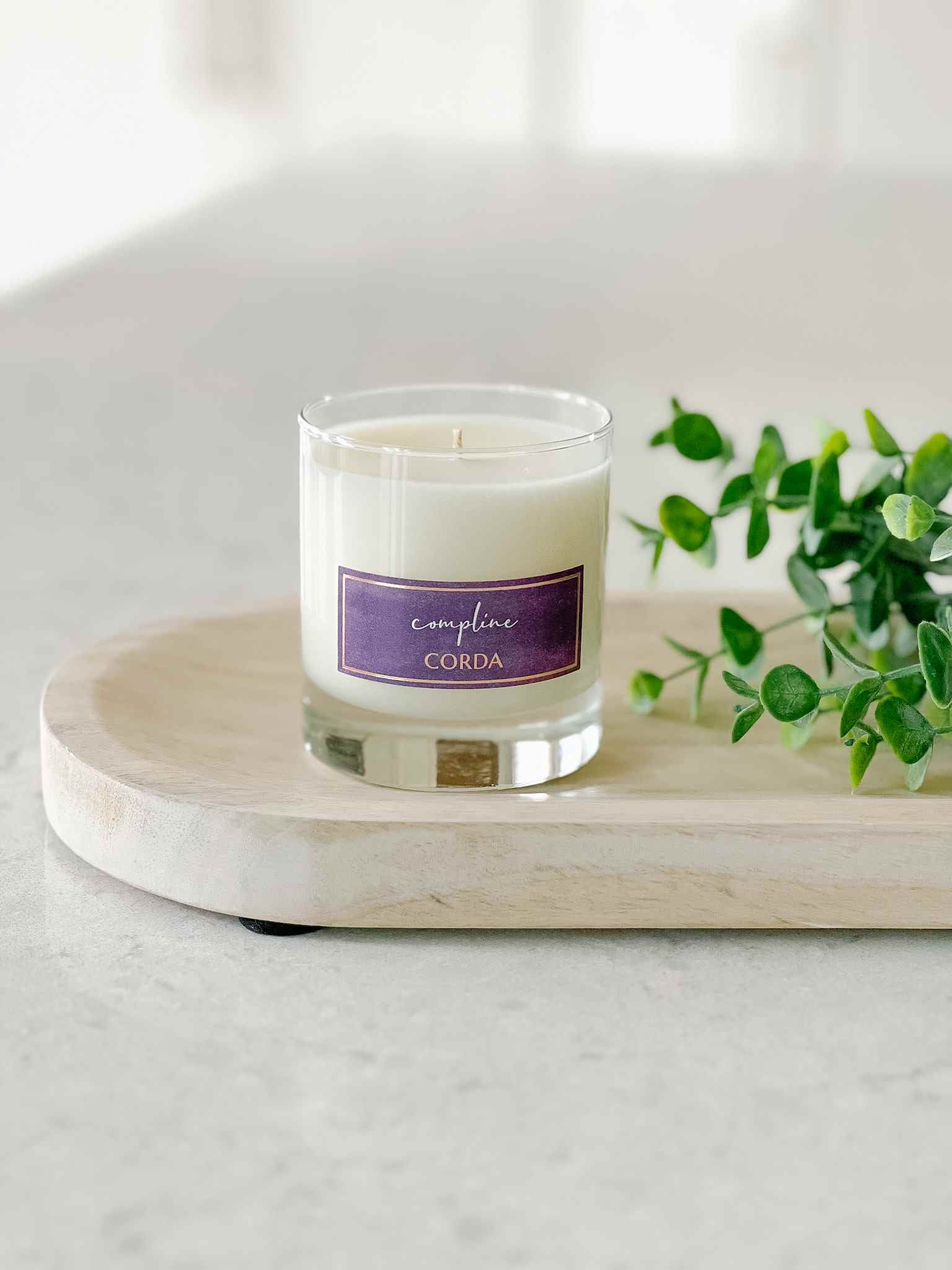Compline Candle for Night Prayer - Dark Amber, Vanilla & Lavender Scented Soy Wax Candle | Relaxing Aromatherapy for Bedtime, Meditation & Spiritual Practices