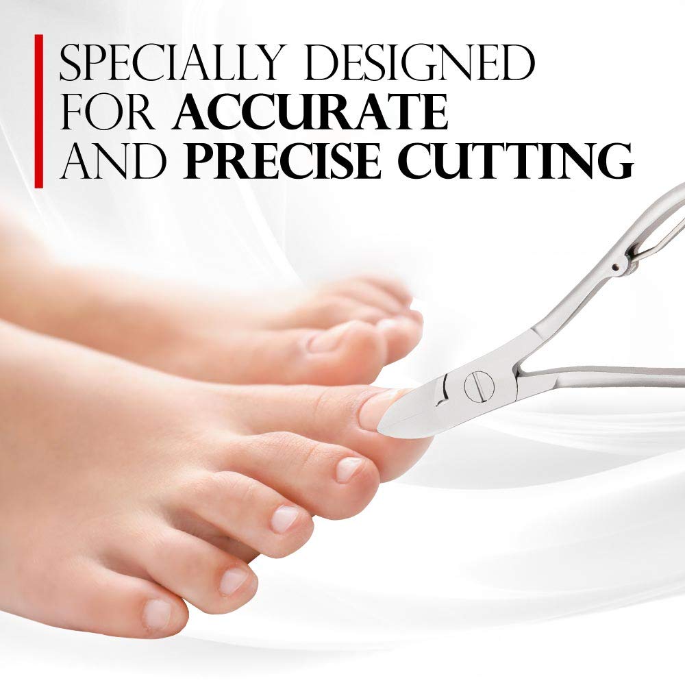 Premium Stainless Steel Toe Nail Scissors - 10cm One-Sided Serrated Blade with Adjusting Screw, Rustproof & Durable (Pack of 1) - Perfect for Pedicures, Foot Care & Grooming Kits