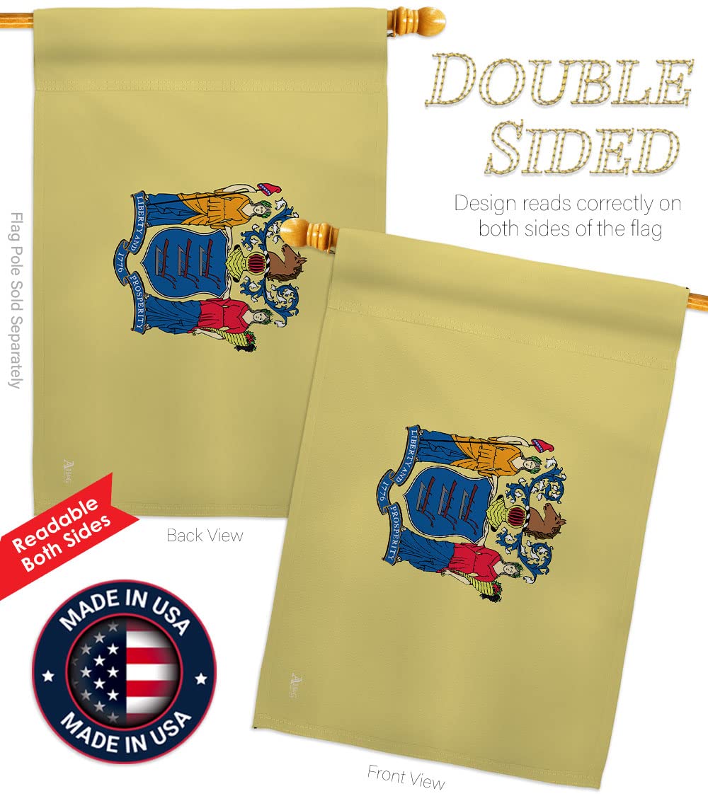 Americana Home & Garden New Jersey State Flag - Double-Sided USA Made House Banner for Yard, Garden & Porch Decor - Perfect for Patriotic Displays, Tailgating & Regional Pride