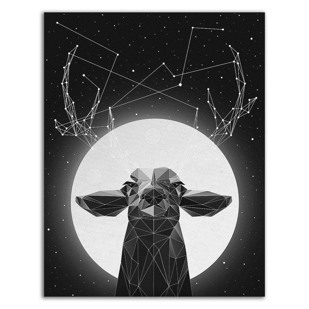 Banyon Deer Canvas Art Print by Davies Babies - Ready to Hang Wall Decor for Nursery, Kids Room & Home Office