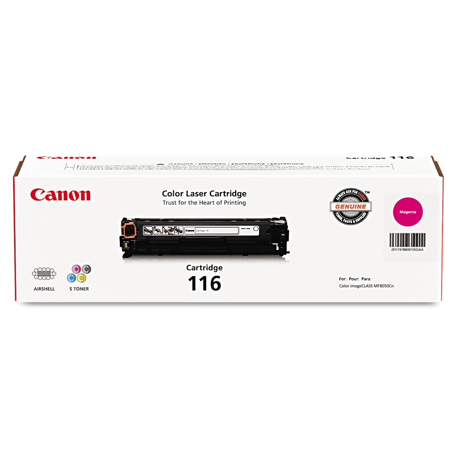 High-Yield 1978B001 (116) Magenta Toner Cartridge - 1500 Page Capacity | Ideal for Office Printers & High-Volume Printing Needs