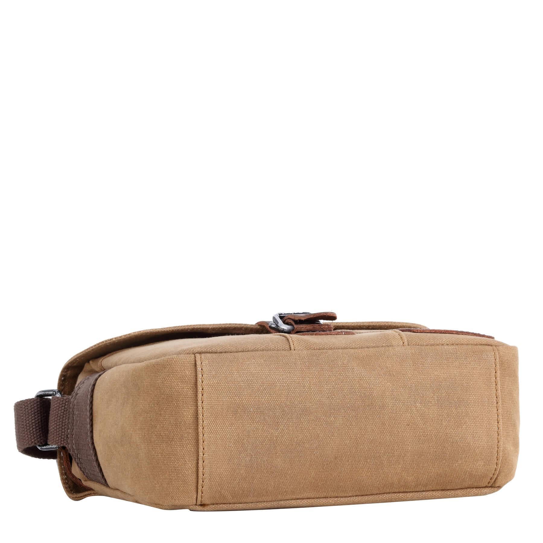 Troop London Heritage Canvas Leather Crossbody Bag - Small Travel Bag for Women & Men, Perfect for Daily Use, Commuting & Weekend Getaways
