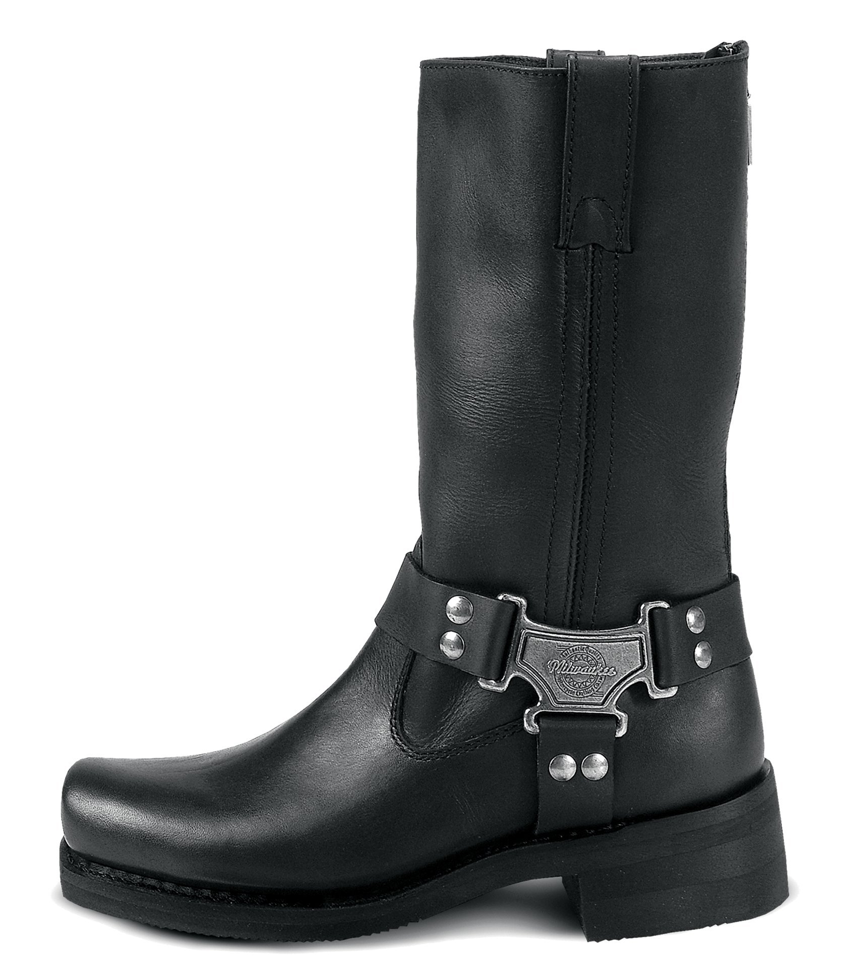 Milwaukee Motorcycle Boots for Men - Classic Harness Leather Riding Boots - Durable & Comfortable for Motorcycle Enthusiasts - Perfect for Long Rides, Cruising & Biker Events