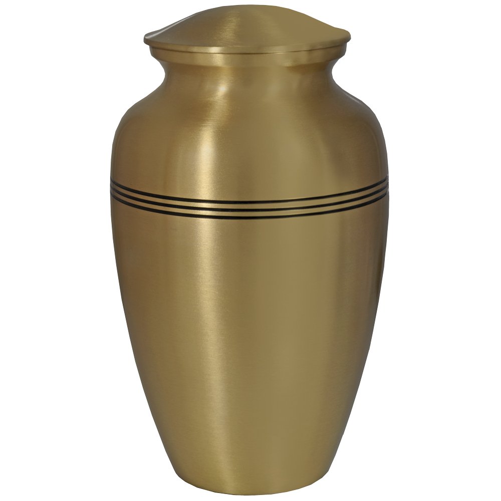 Personalizable Golden Classic Brass Cremation Urn for Ashes - Memorial Keepsake (11