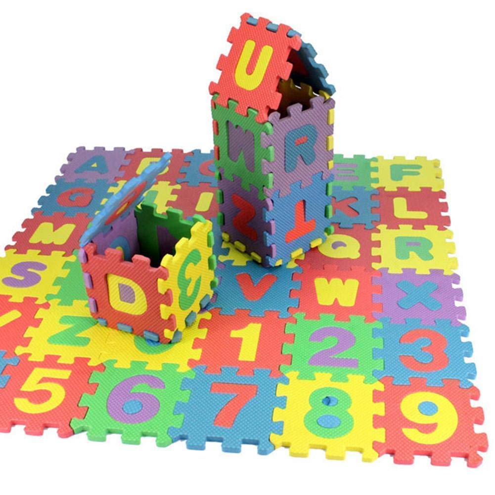 Non-Toxic EVA Foam Alphabet & Number Puzzle Playmat for Kids - 12x12 Inch Interlocking Tiles - Sensory Floor Mat for Baby Crawling, Learning & Indoor/Outdoor Play - Perfect for Nursery, Daycare & Playroom