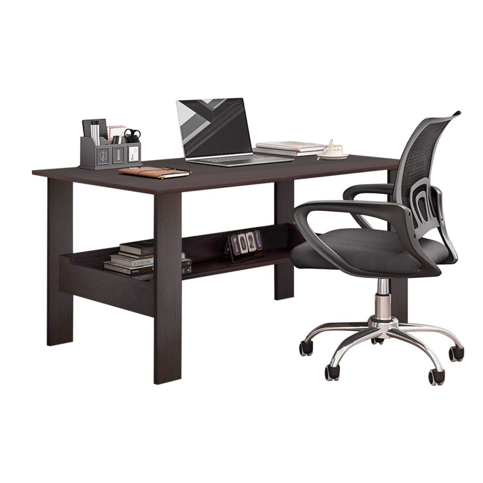 XIANGMIHU Small Corner Desk with Drawer - Compact Study Desk for Teens, Black Computer PC Desk for Bedroom, Space-Saving Homework & Student Desk - Perfect for Dorm Rooms, Home Offices & Small Apartments