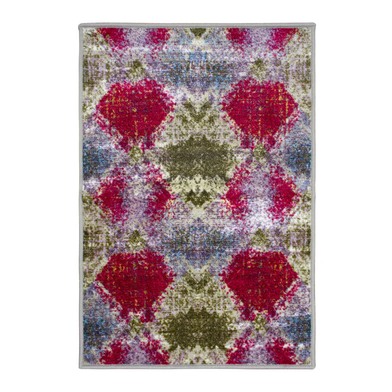 Amarsi Geometric Abstract Non-Slip Washable Indoor Area Rug - Perfect for Living Room, Bedroom & Home Decor