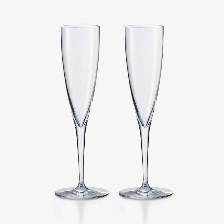 Baccarat Crystal Dom Perignon Champagne Flutes - Set of 2 Elegant Glasses for Luxury Celebrations & Romantic Dinners