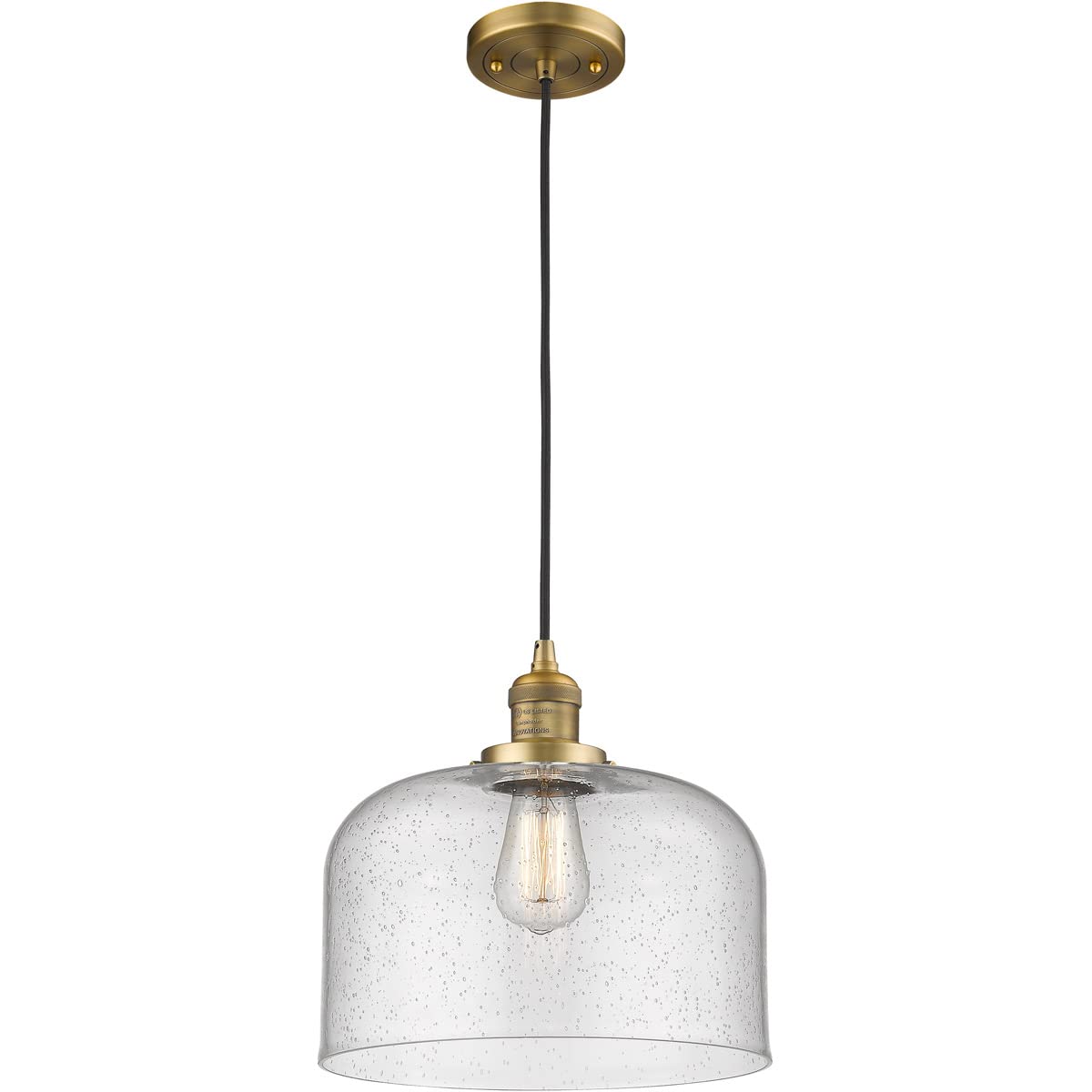 Innovations INNO201C-BB-G74-L-LED Mini Pendant Light with Brass Finish - Modern LED Lighting for Kitchen Island, Dining Room & Bar Counter