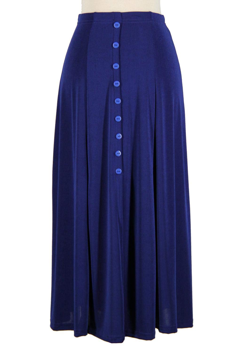 Jostar Women's Flowy Long Skirt with Elastic Waist - Stretchy Button Down Maxi Dress for Casual Wear, Beach & Summer Outfits