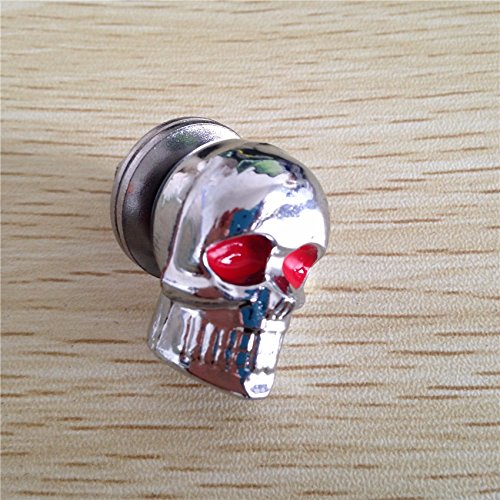 Universal Chrome Skull Eye Bolts - 2PCs for License Plate & Windshield Trim