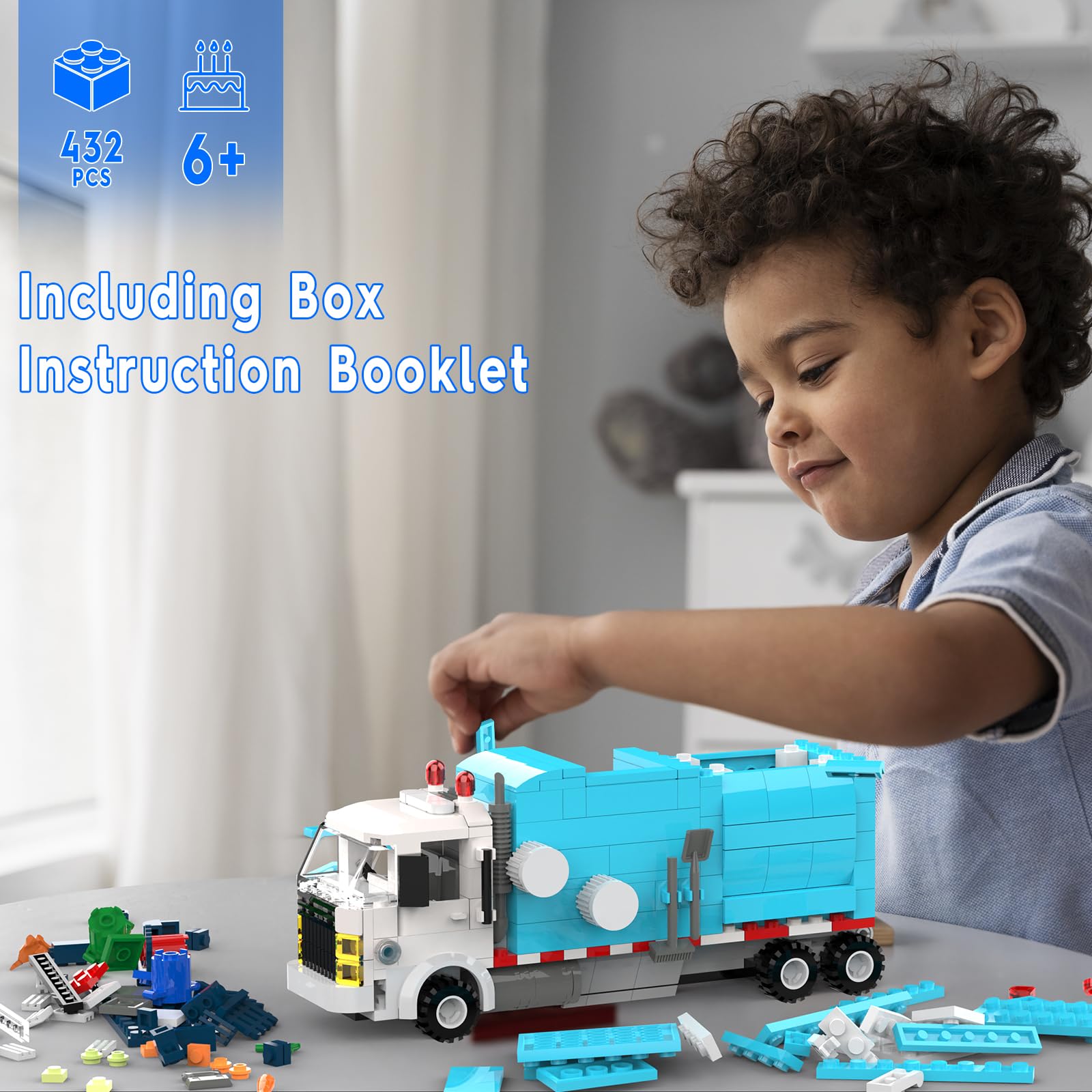 Tenhorses Garbage Truck Building Set - 432PCS Recycling Truck Toy with 4 Sorting Bins & Tipping Platform, STEM Educational Construction Kit for Kids Ages 6+, Perfect Gift for Boys & Girls | Playtime, Birthday & Learning Scenes