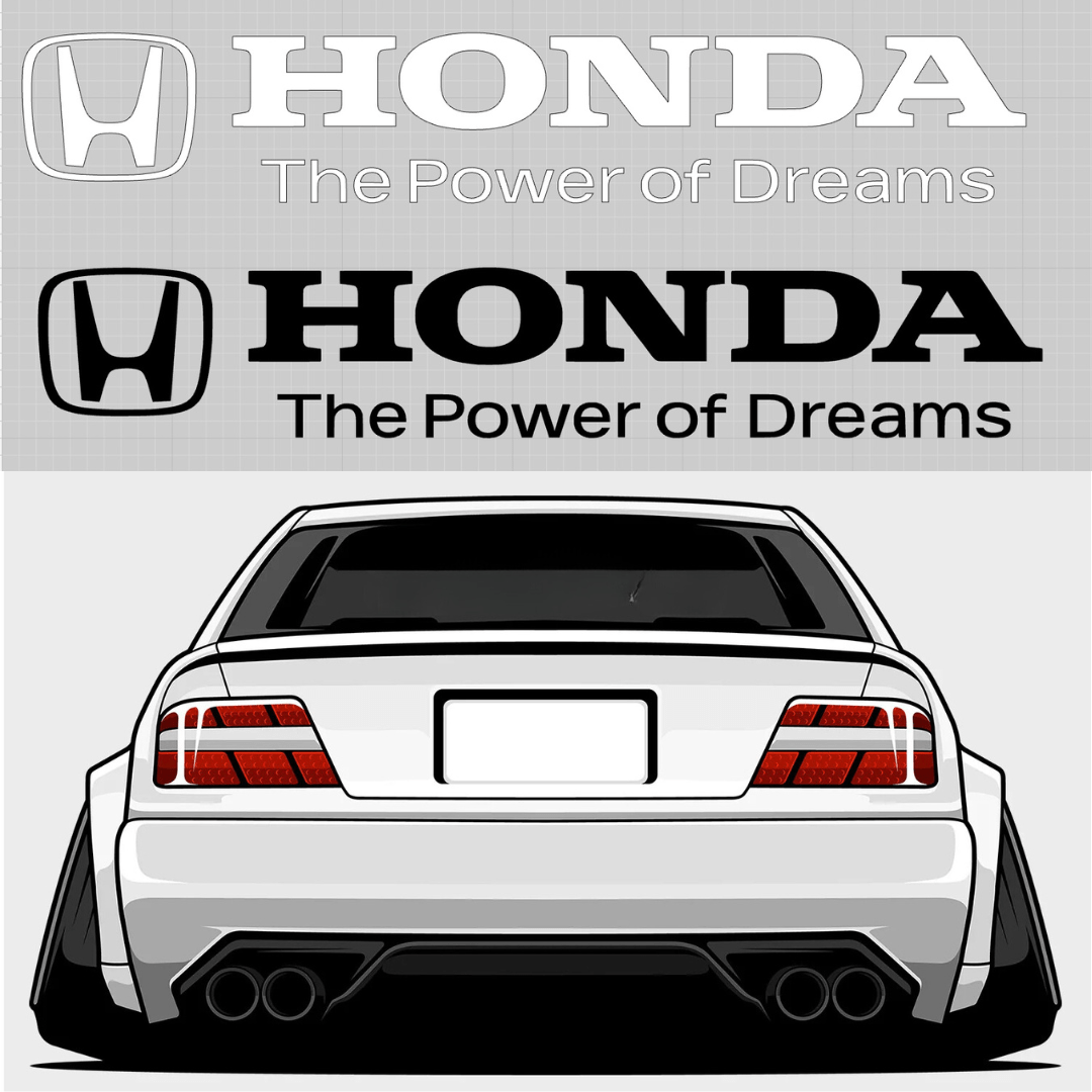 Custom EPP® Windshield & Bumper Stickers - Honda 'The Power of Dreams' Decals for Cars, Trucks & Motorcycles - Perfect for Showcasing Brand Loyalty & Personal Style