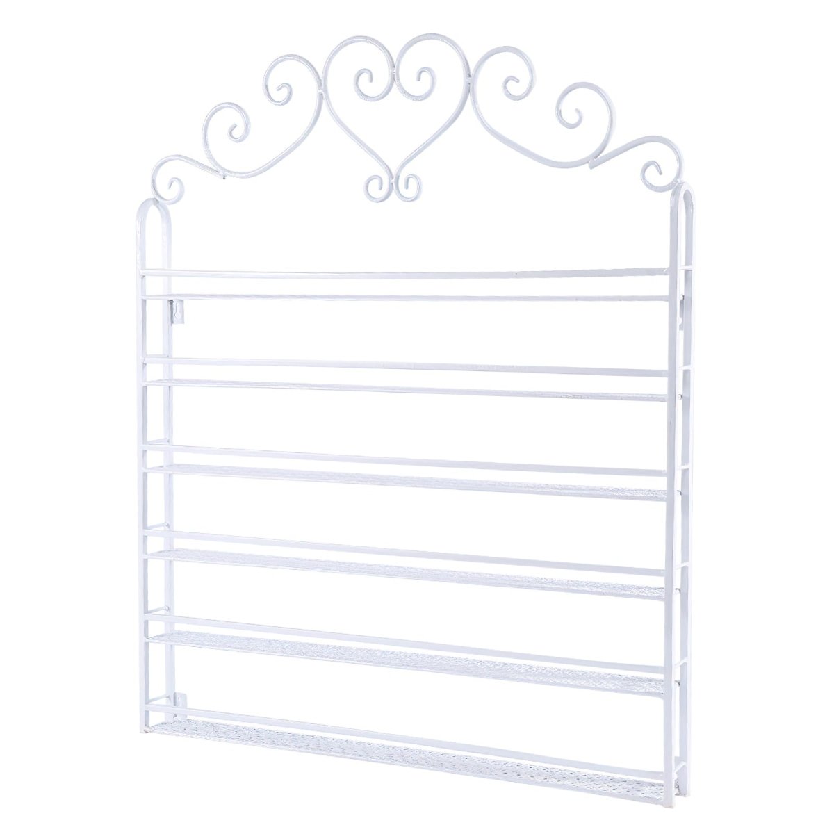Queenail 6-Tier Wall Mounted Metal Nail Polish Organizer - Essential Oil & Nail Polish Display Stand with Storage Shelf | Perfect for Salon, Spa, Home Beauty Station & Retail Store Organization