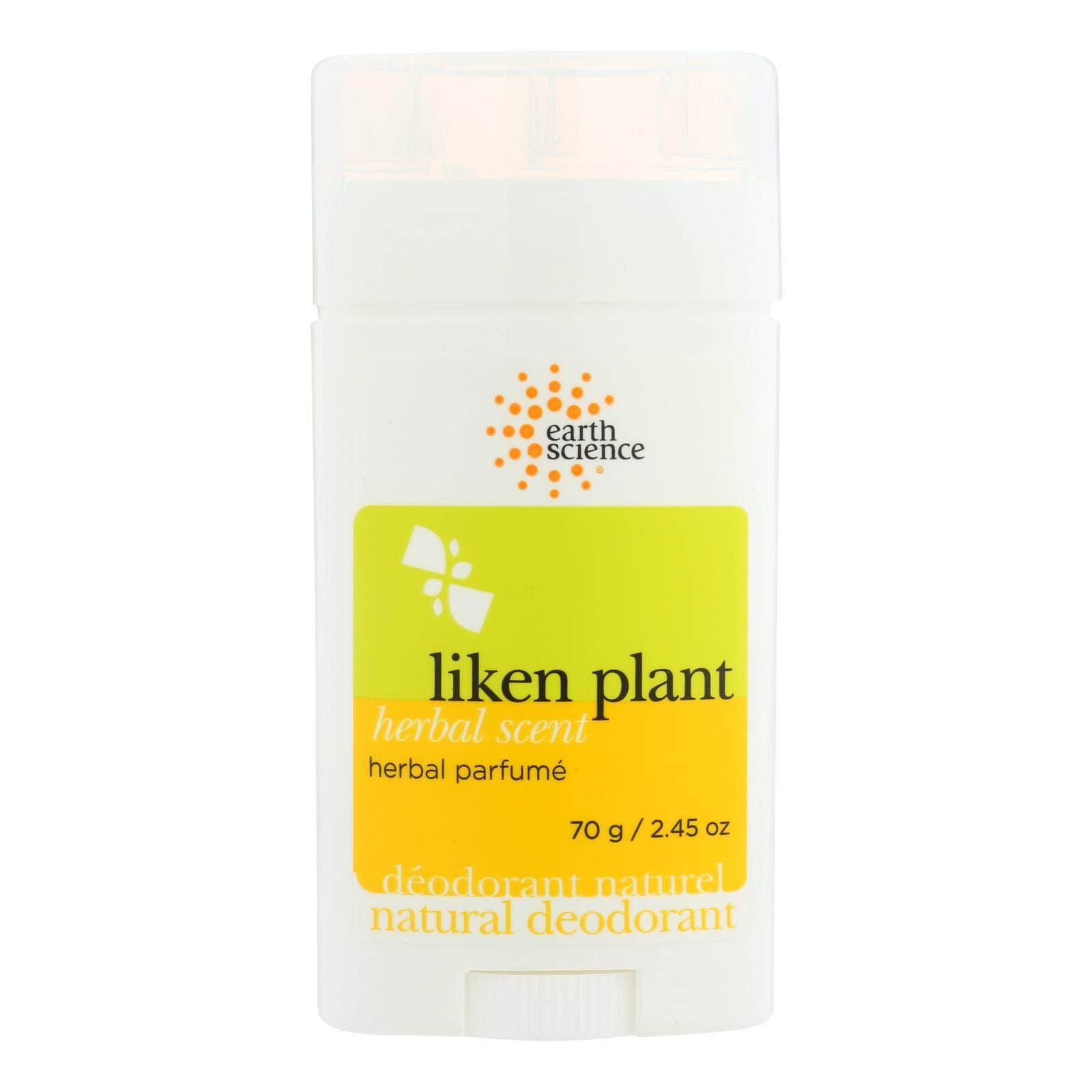 Earth Science Liken Plant Natural Deodorant Herbal Perfume - 2.5 oz | Organic & Aluminum-Free | Fresh Scent for Women & Men | Perfect for Daily Use, Gym & Outdoor Activities