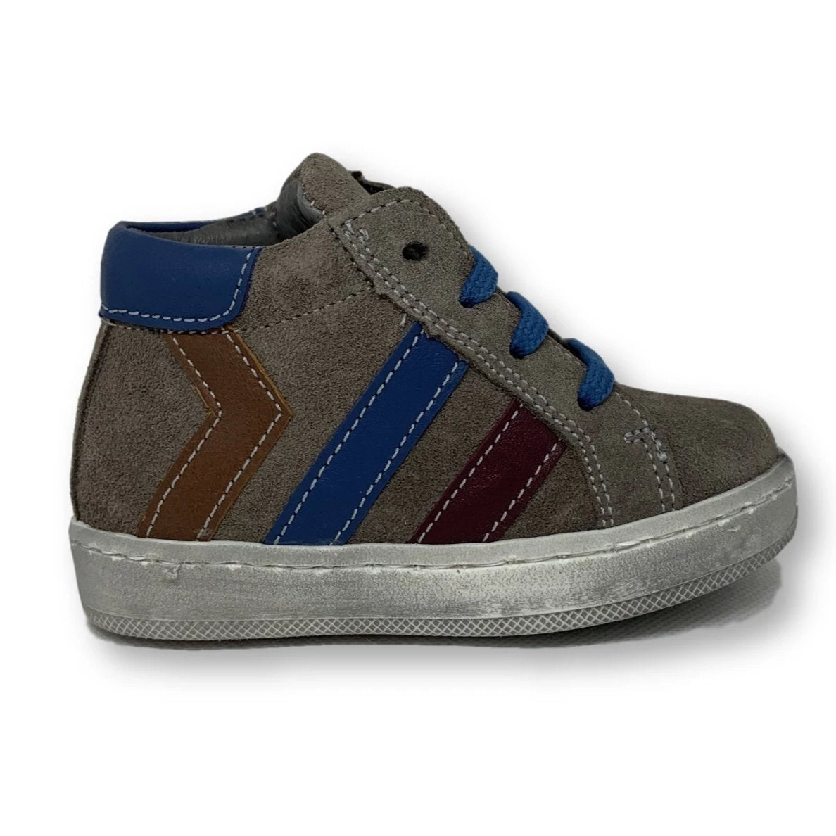 Blublonc Gray Stripe High Top Sneakers for Men - Fashionable Casual Shoes for Walking, Running & Streetwear Outfits