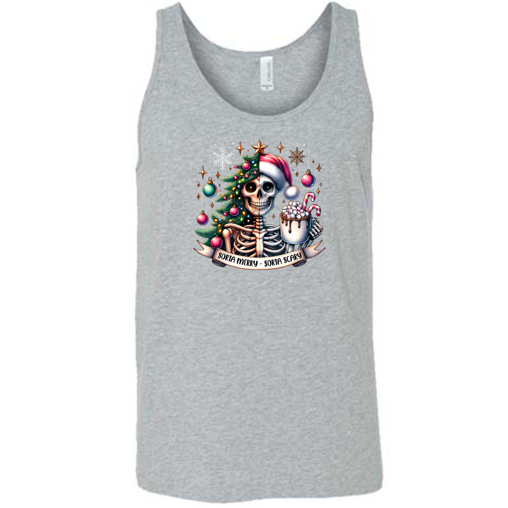 Sorta Merry Sorta Scary Unisex T-Shirt - Funny Christmas Halloween Graphic Tee for Men & Women - Perfect for Holiday Parties & Costume Events