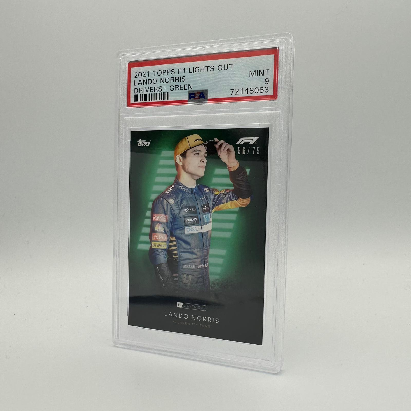 PSA 9 Graded 56/75 Lando Norris Green Parallel F1 Racing Card - Perfect for Collectors, Investors & Motorsport Fans