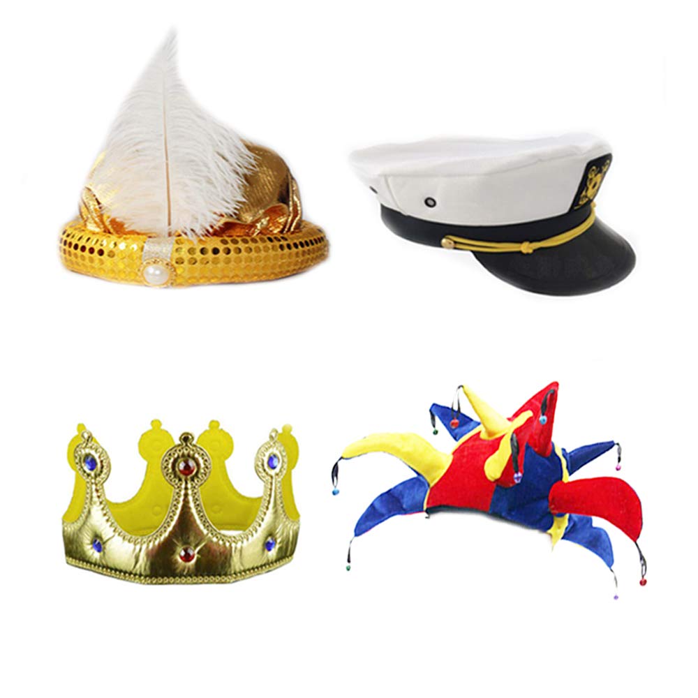 Funny Costume Party Hats for Adults - 6 Pack Assorted Novelty Dress Up Hats for Halloween, Birthday Parties & Cosplay Events