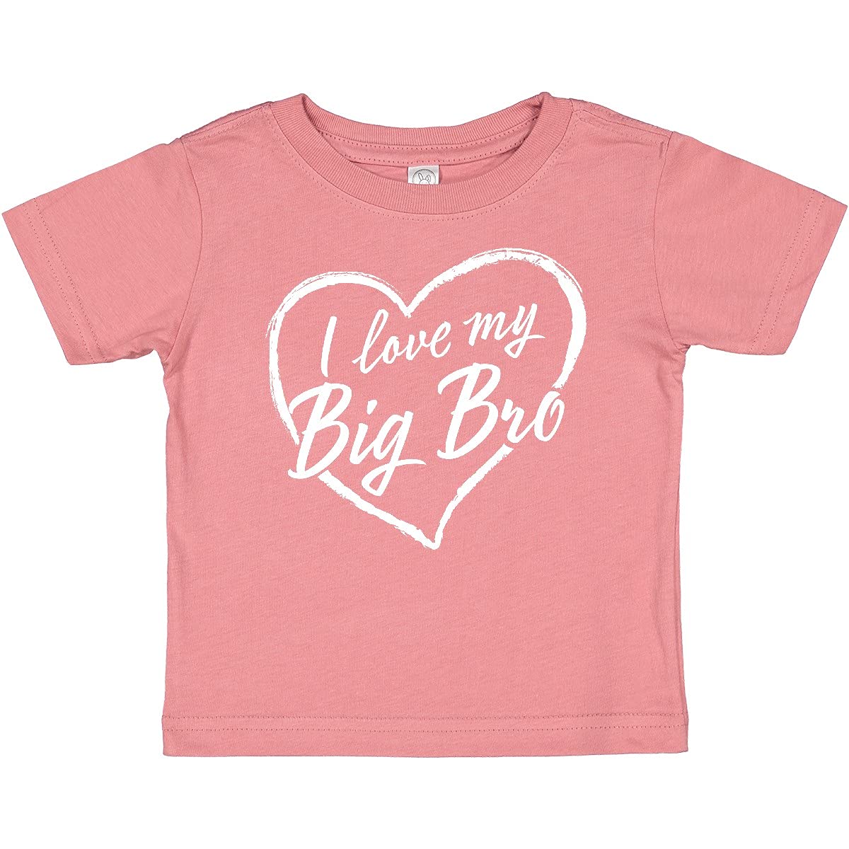 Inktastic I Love My Big Brother White Chalk Heart Baby T-Shirt | Cute Sibling Matching Outfit for Toddlers & Kids | Perfect for Family Photos, Birthdays & Brother Appreciation Gifts