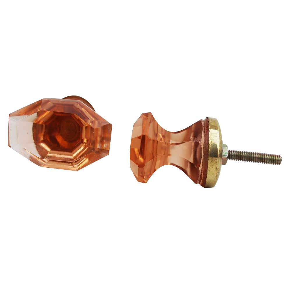 12 Pack Pink Glass Tapered Baguette Drawer Knobs - Elegant Kitchen Cabinet Hardware & Dresser Pulls for Luxury Furniture, Bedroom, Bathroom Vanity & Home Decor