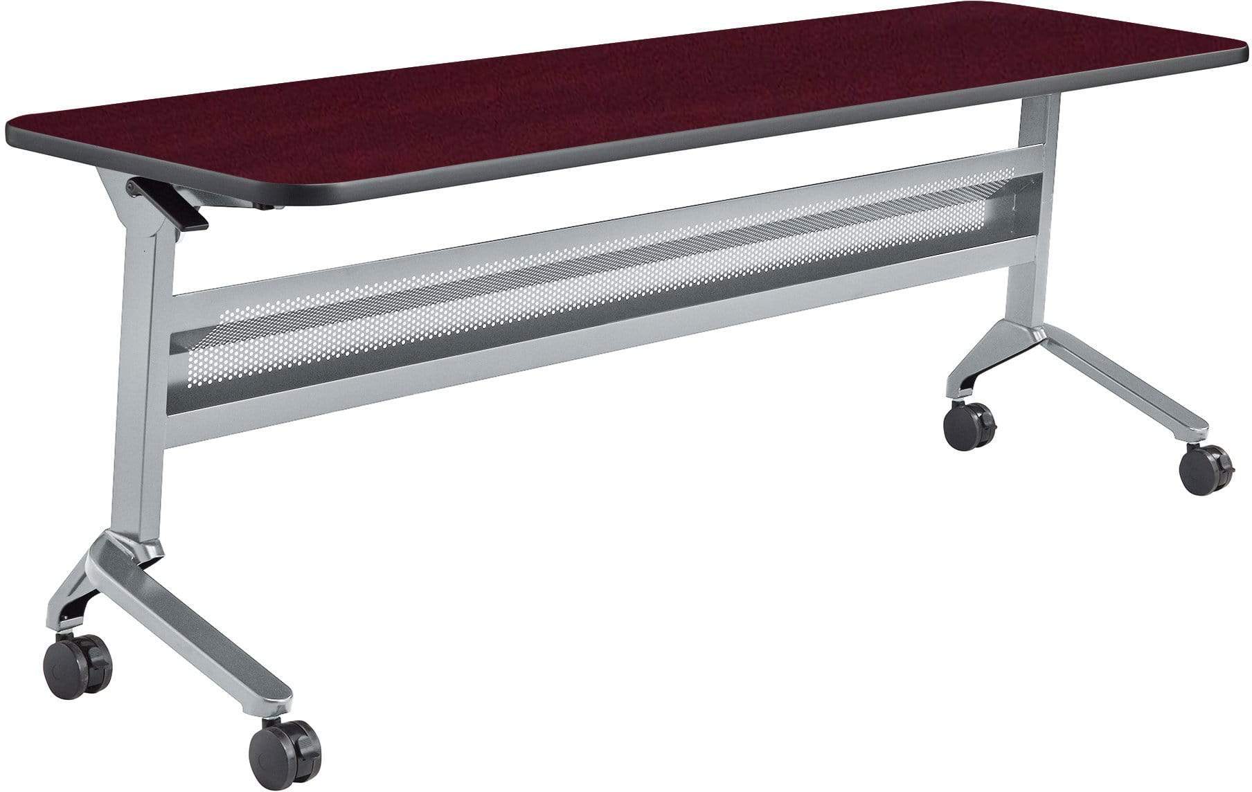 Safco Flip N Go 24 x 72 Inch Rectangular Training Table - Portable Folding Conference Table with Wheels (Model LF2472T) - Perfect for Classrooms, Meetings & Office Training Sessions
