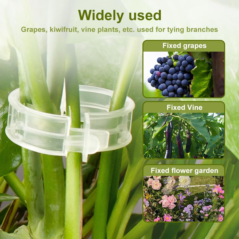 150 PCS Heavy-Duty Plastic Plant Support Clips for Climbing Plants - Garden Trellis Clips for Tomatoes, Grapes, Vegetables - Secure Vine & Stem Support - Ideal for Home Gardens, Greenhouses & Vertical Farming