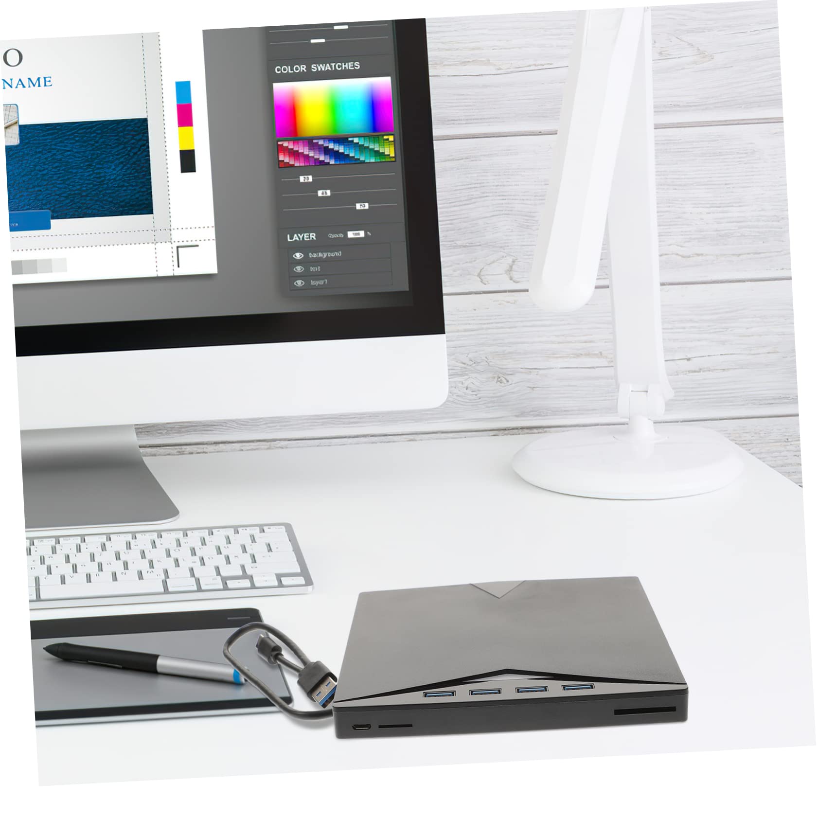 Housoutil 3-in-1 Portable USB External DVD Drive Burner Writer for Laptop & Computer - Watch Movies, Install Software, Backup CDs - Compatible with Windows & Mac | Perfect for Home Office, Business Travel, Movie Nights, Online Classes & Remote Work | Compact Design for Easy Storage & On-The-Go Use