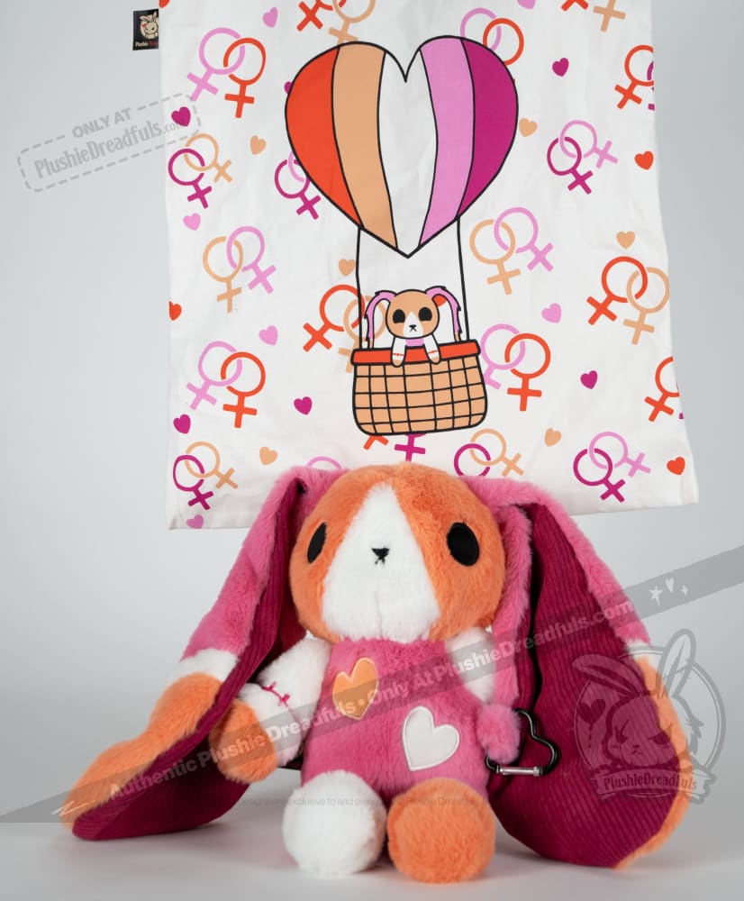 Plushie Dreadfuls Lesbian Bunny Stuffed Animal with Carabiner - Cute Collectible Plush Toy for LGBTQ+ Pride, Room Decor, and Gift Giving