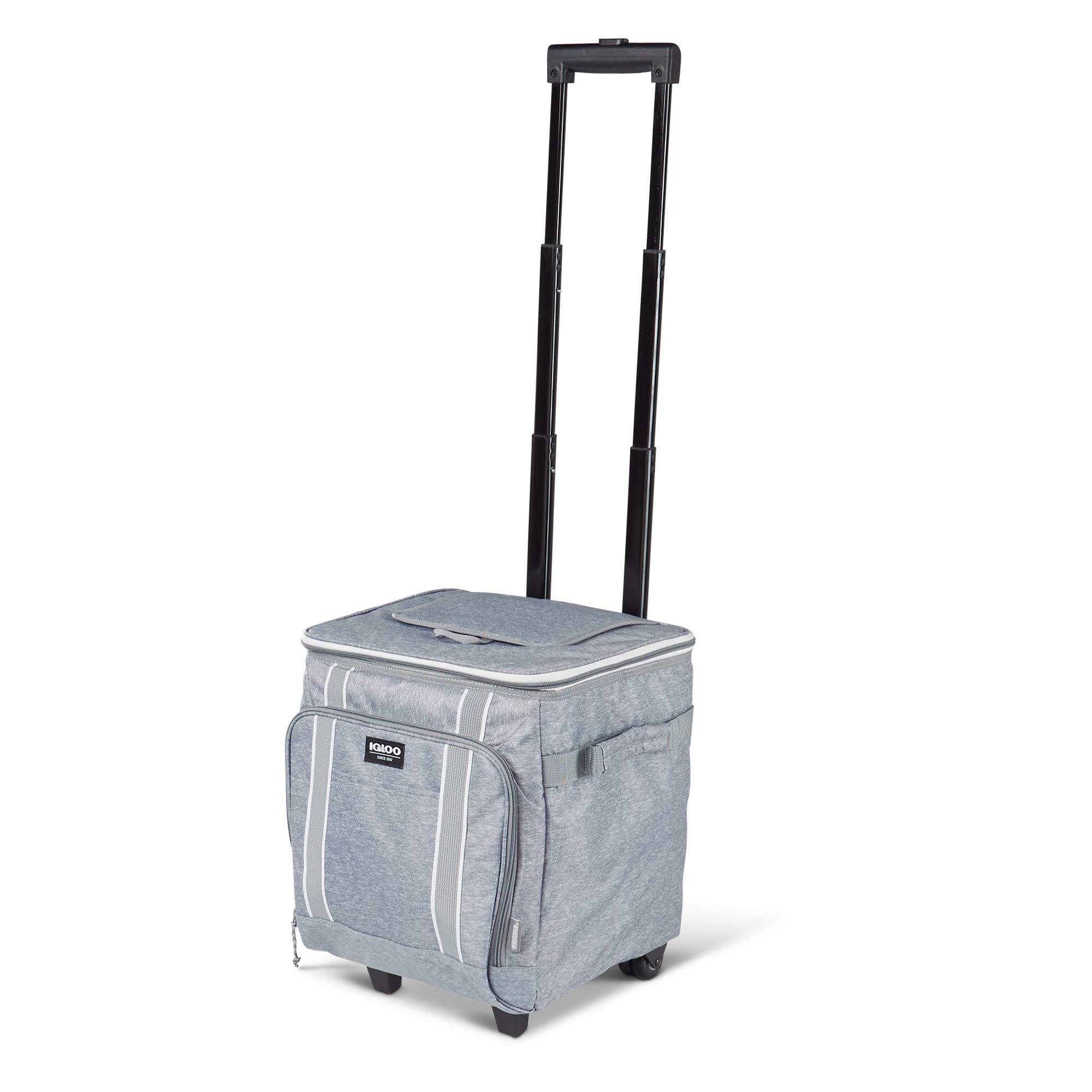 Igloo Large Rolling Cooler - 50-Quart Insulated Soft-Sided Cooler with Wheels for Camping, Beach, Picnics & Outdoor Adventures