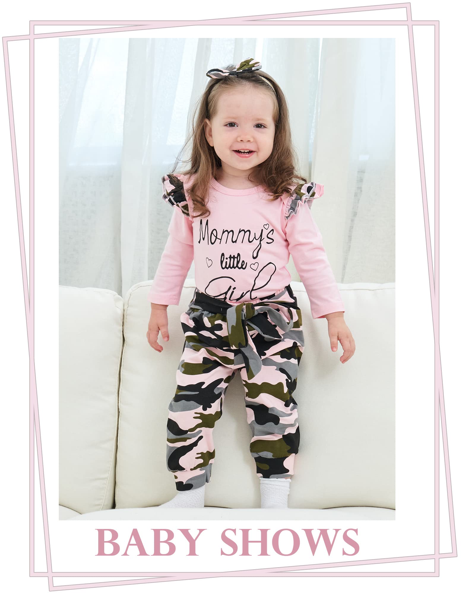 Adorable Baby Girl Clothes Set - Soft Long Sleeve Romper & Pants Outfit for Newborns & Infants | Cute Winter & Fall Baby Girl Fashion | Perfect for Family Photos, Playdates & Holiday Outings