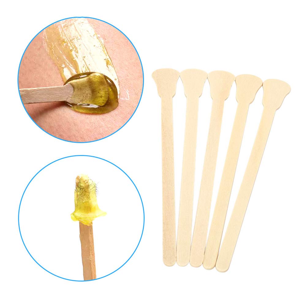100Pcs Wooden Wax Sticks for Hair Removal - Wax Spatulas & Mixing Tools - Wax Scrapers for DIY Waxing, Painting & Woodworking - Perfect for Salons, Home Use & Crafts