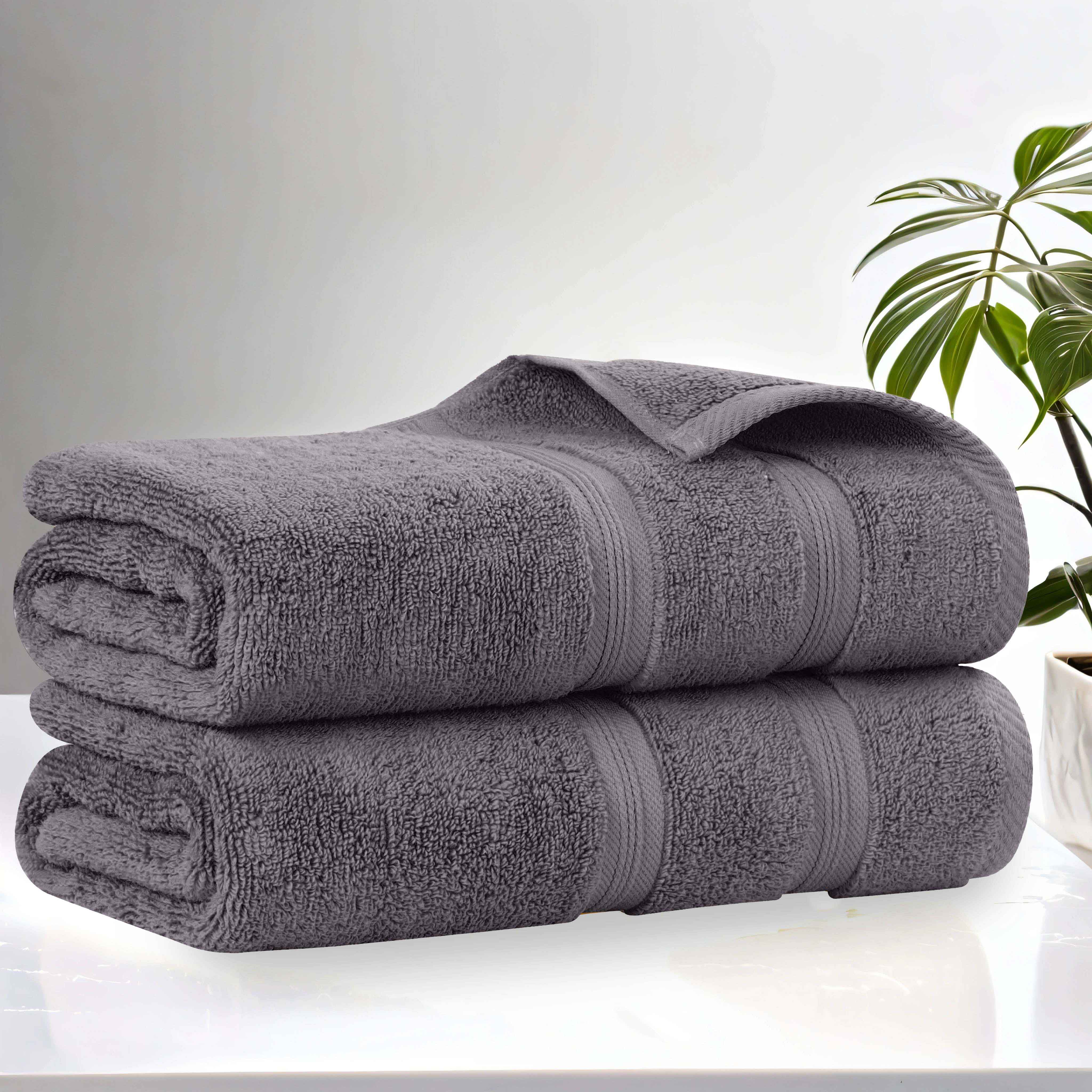 Premium Zero Twist Cotton Bath Towels Set of 2 - Ultra Soft & Absorbent Medium Weight Bath Sheets for Spa, Gym & Luxury Bathroom - Smart Dry Technology for Quick Drying