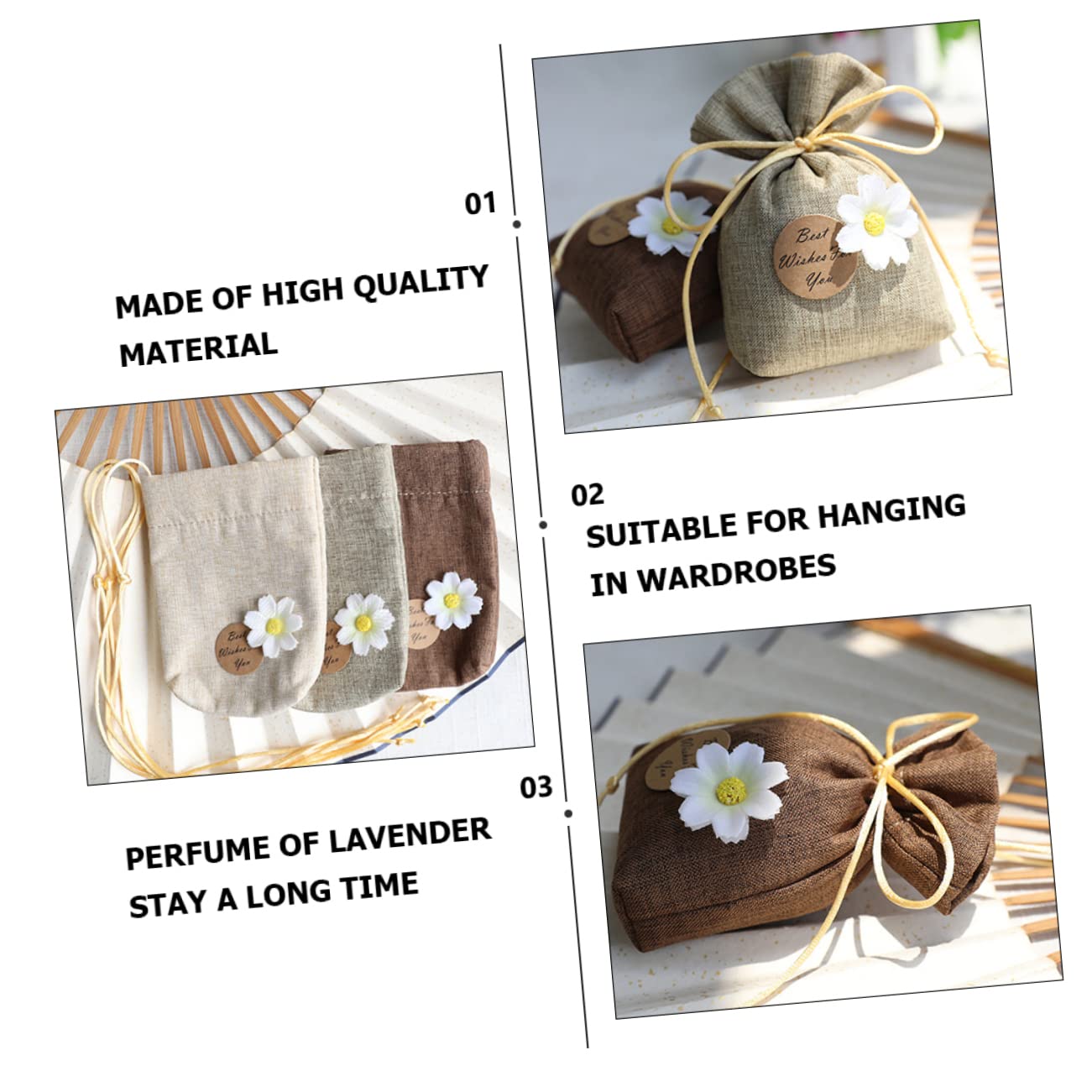 6 Pack Lavender Scented Cheesecloth Drawstring Bags - Aromatherapy Sachets for Closet, Car & Drawer Freshener | Natural Home Fragrance Solution for Wardrobe, Dresser & Small Spaces