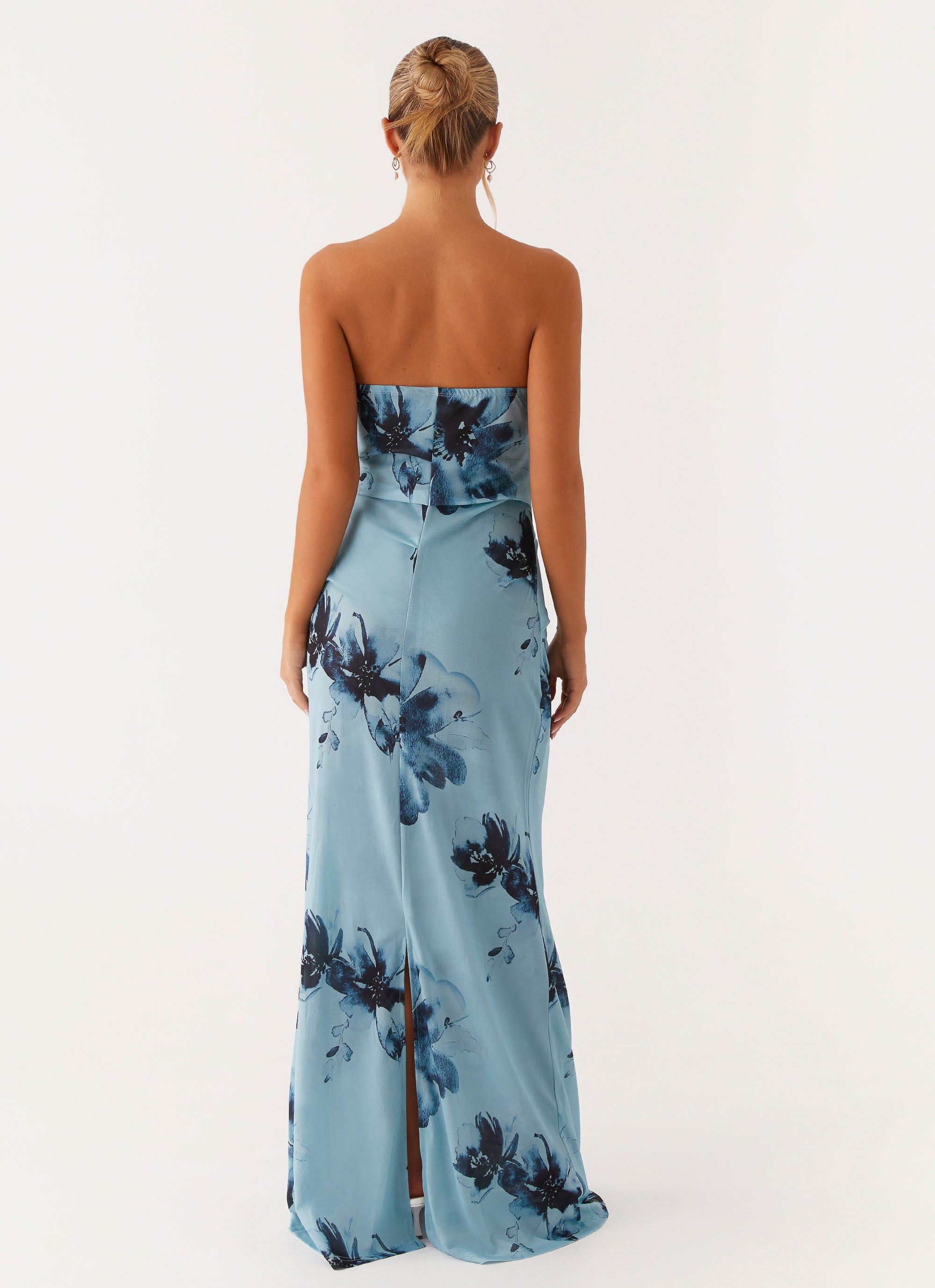 Field Of Dreams Maxi Dress - Blue Black Floral Print Long Summer Dress for Women | Perfect for Beach Vacations, Date Nights & Outdoor Parties